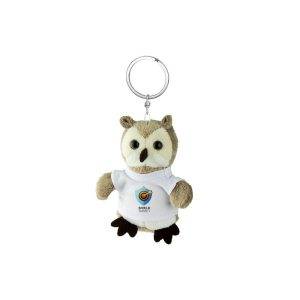 Peluche hibou, porte-clés | Cleverly brun claire personnalisable