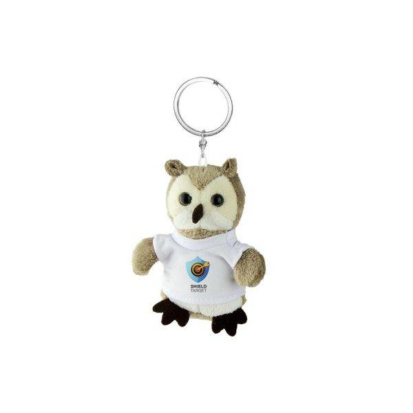 Peluche hibou, porte-clés | Cleverly brun claire personnalisable
