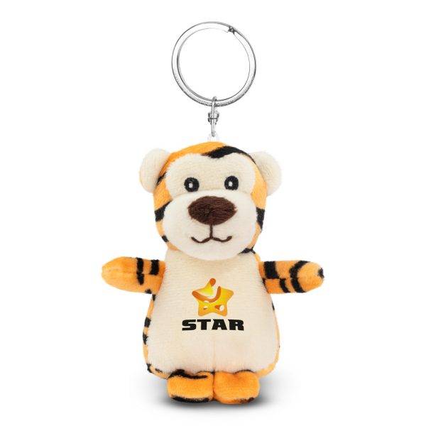 Peluche tigre, porte-clés | Trip orange personnalisable avec logo