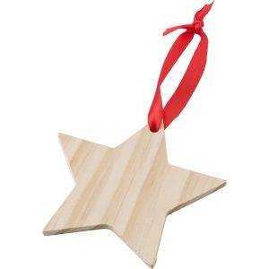 Pendentif noel brun claire personnalisable avec logo – réf. V8820-18