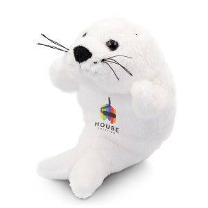 Phoque en peluche Zeal blanc personnalisable avec logo