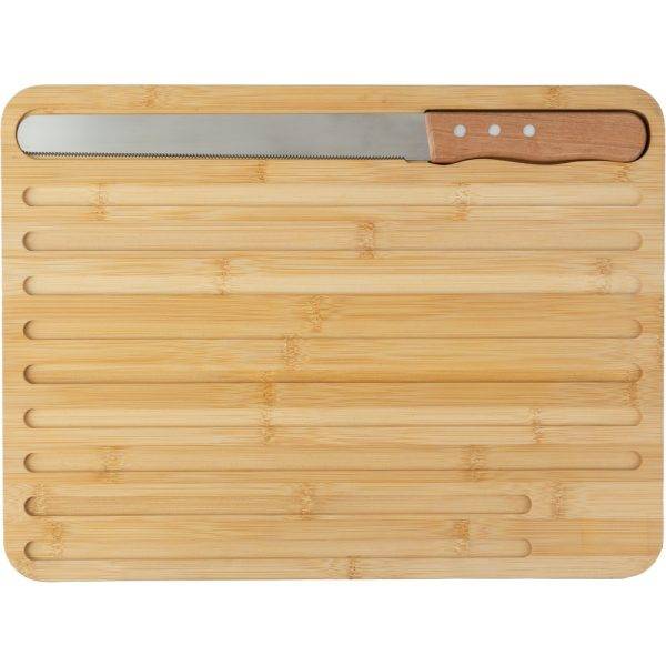Planche à découper en bambou brun personnalisable avec logo – réf. VA185-16