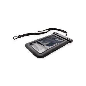 Pochette étanche IPX8 pour téléphone noir personnalisable avec logo