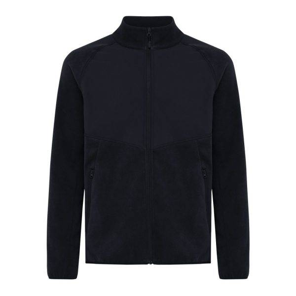 Polaire à zip en polyester recyclé IQONIQ Talung noir personnalisable – réf. T9603.001.XXL