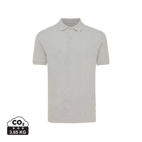 Polo en coton piqué et recyclé IQONIQ Yosemite gris personnalisable