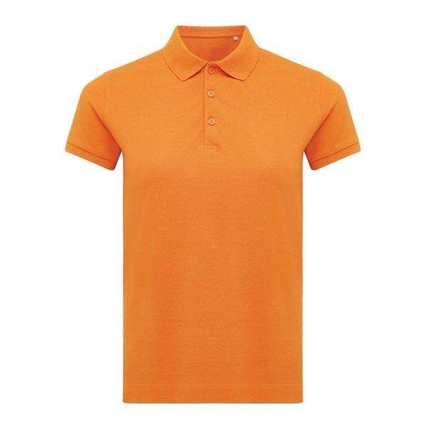 Polo en coton recyclé IQONIQ Yosemite Femme orange personnalisable