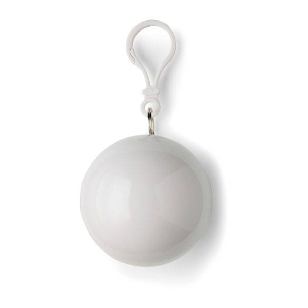 Poncho en boule blanc personnalisable avec logo