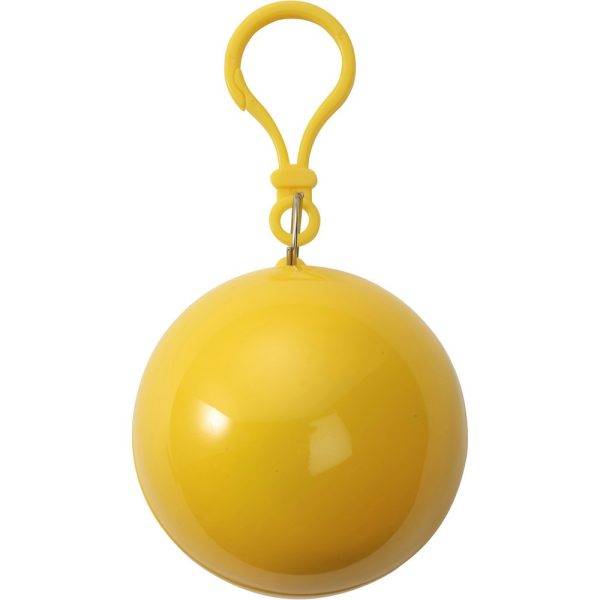 Poncho en boule jaune personnalisable avec logo
