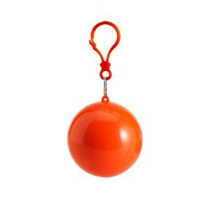 Poncho en boule orange personnalisable avec logo