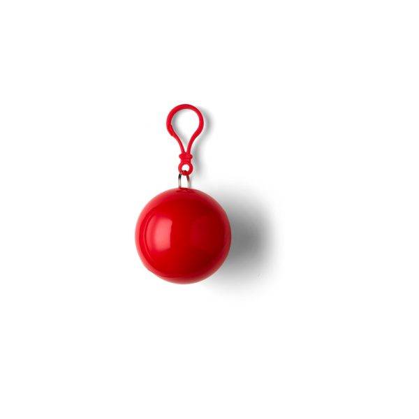 Poncho en boule rouge personnalisable avec logo