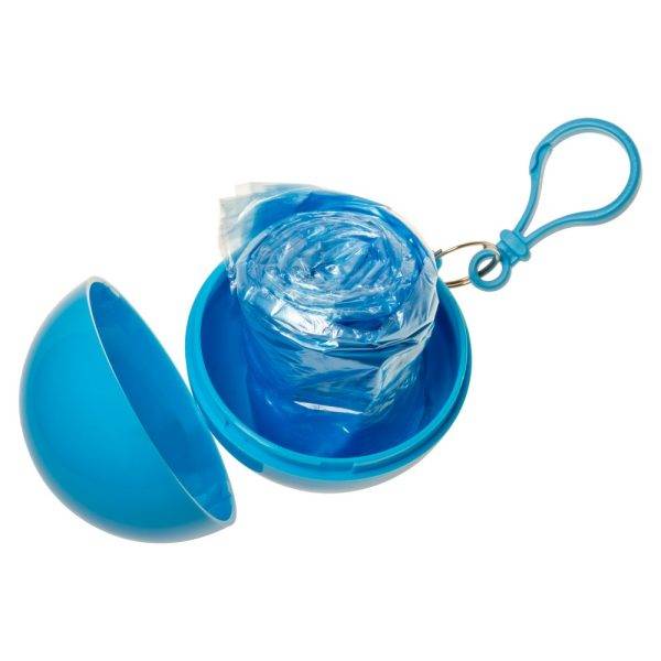 Poncho en boule Scarlett bleu personnalisable avec logo
