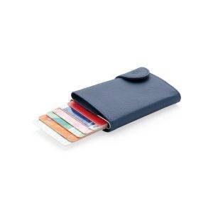 Porte-cartes anti RFID C-Secure bleu personnalisable avec logo