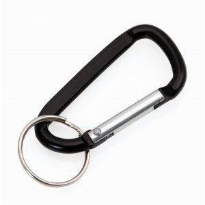 Porte-clé mousqueton noir personnalisable avec logo