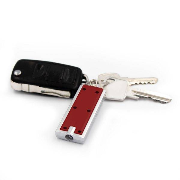 Porte-clés, 1 LED | Jesse rouge personnalisable avec logo