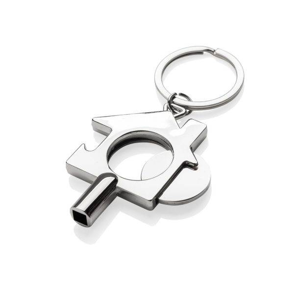 Porte-clés 3 en 1 en alliage de zinc recyclé RCS personnalisable