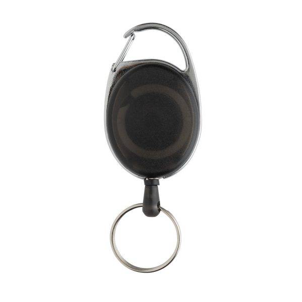 Porte-clés à clip extensible en ABS recyclé RCS noir personnalisable