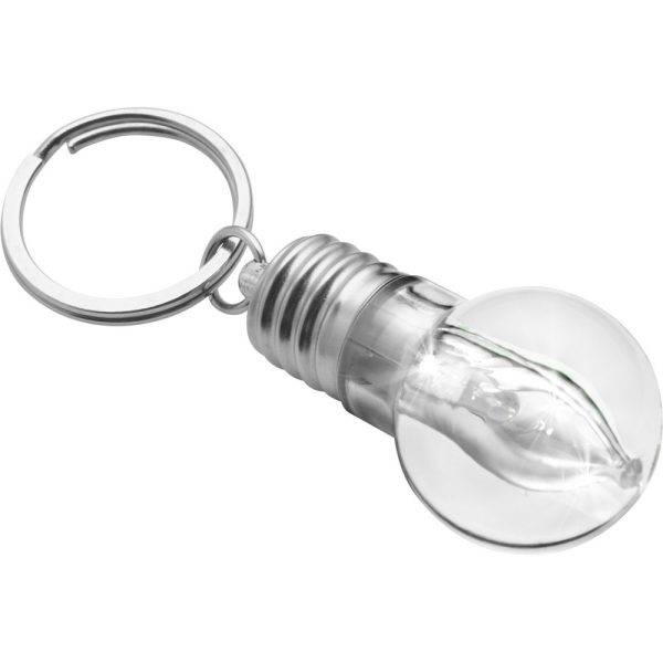 Porte-clés "ampoule" argent personnalisable avec logo