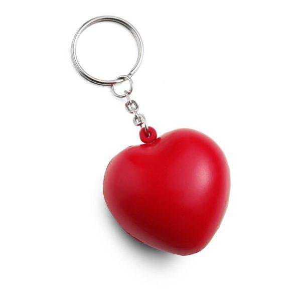 Porte-clés anti-stress 'cœur' rouge personnalisable avec logo