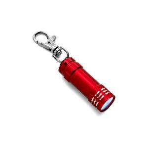 Porte-clés avec mousqueton, 3 LED rouge personnalisable avec logo