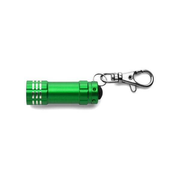 Porte-clés avec mousqueton, 3 LED vert claire personnalisable