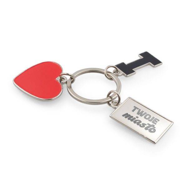 Porte-clés « Cœur » I love…, avec plaquette personnalisable