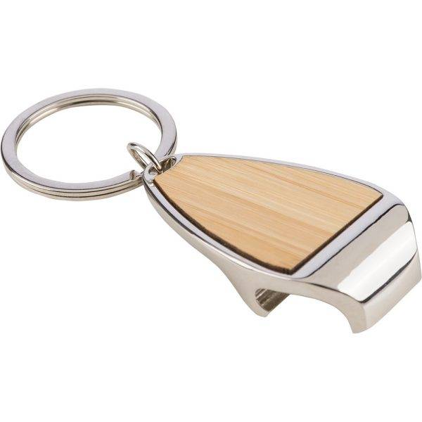 Porte-clés décapsuleur brun personnalisable avec logo