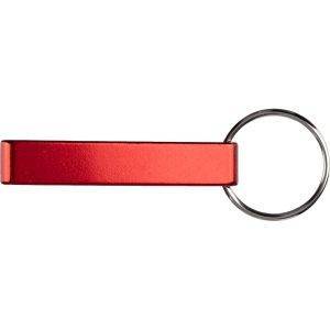 Porte-clés, décapsuleur rouge personnalisable avec logo