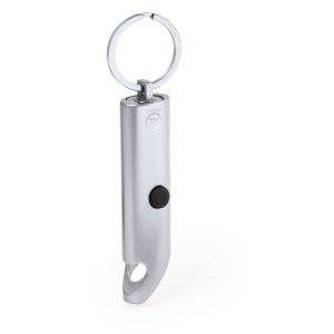 Porte-clés en aluminium recyclé, décapsuleur, lumière personnalisable