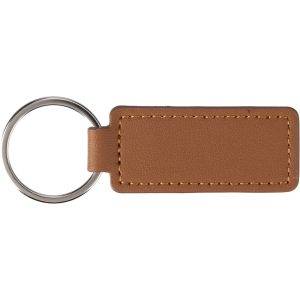 Porte-clés en cuir de pomme brun personnalisable avec logo