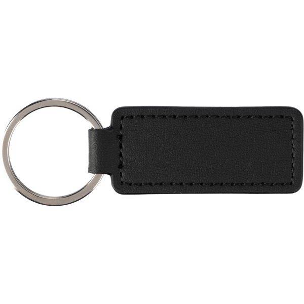 Porte-clés en cuir de pomme noir personnalisable avec logo
