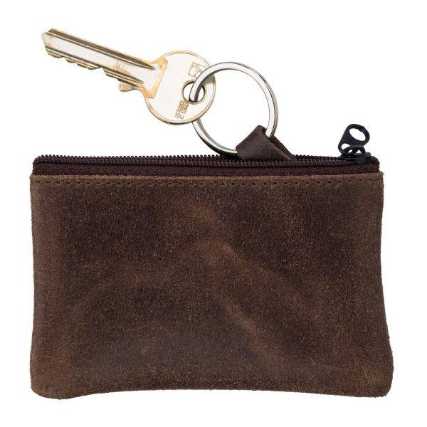 Porte-clés en cuir, porte-monnaie, porte-clés brun personnalisable