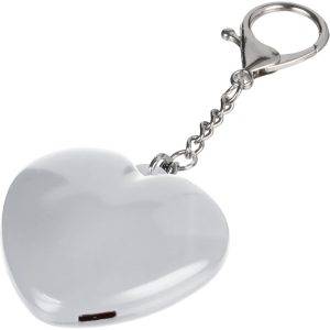 Porte-clés en forme de cœur, lampe LED blanc personnalisable avec logo