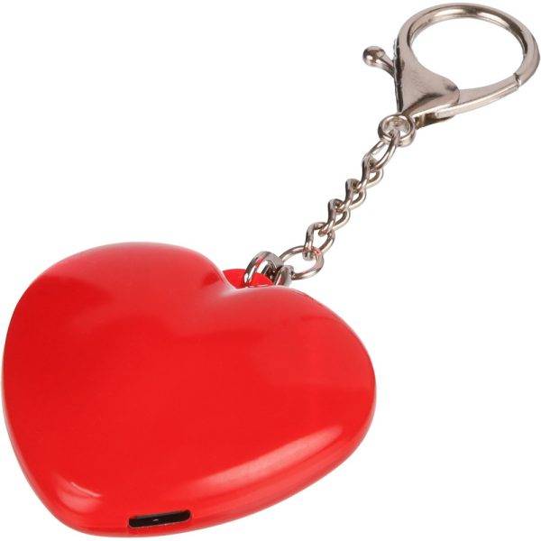Porte-clés en forme de cœur, lampe LED rouge personnalisable avec logo