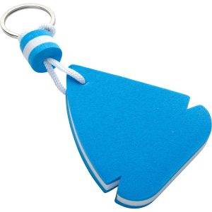 Porte-clés flotteur 'bateau à voile' blanc-bleu personnalisable