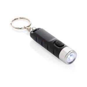 Porte-clés lampe torche charge USB en plastique RCS personnalisable