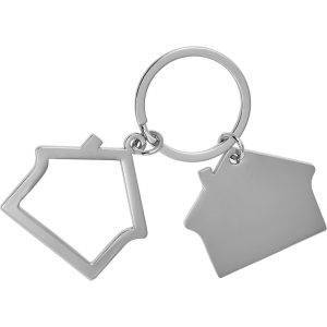 Porte-clés "maison" argent personnalisable avec logo