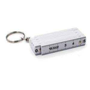 Porte-clés, mètre pliable 50cm blanc personnalisable avec logo
