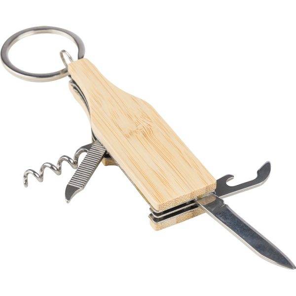Porte-clés outil multifonction brun personnalisable avec logo