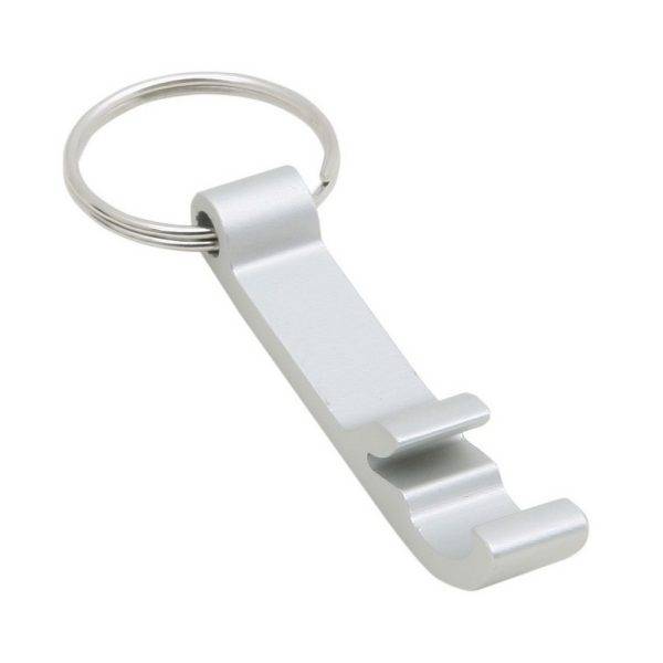 Porte-clés, ouvre-bouteilles argent personnalisable avec logo – réf. V2045/A-32