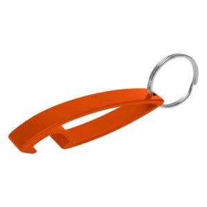 Porte-clés, ouvre-bouteilles Cleo orange personnalisable avec logo