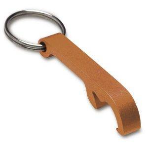 Porte-clés, ouvre-bouteilles orange personnalisable avec logo