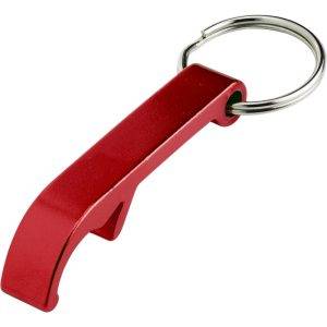Porte-clés, ouvre-bouteilles rouge personnalisable avec logo