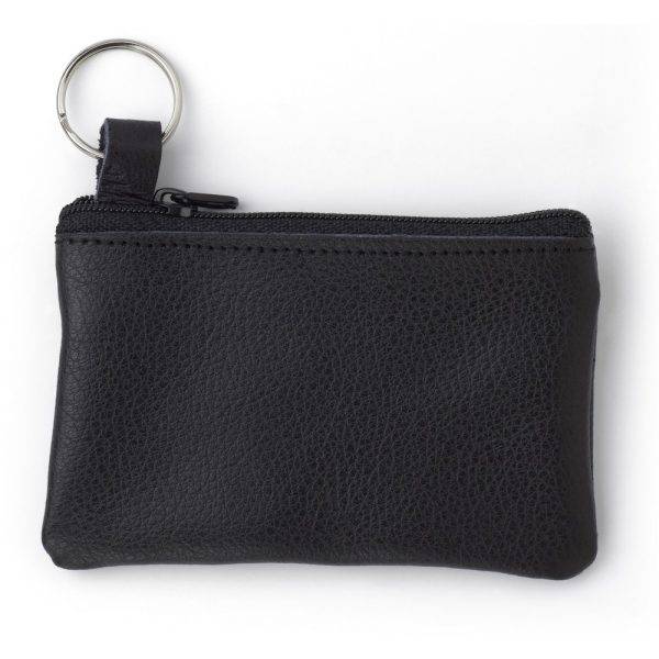 Porte-clés, porte-monnaie noir personnalisable avec logo – réf. V9858-03