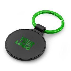 Porte-clés rond Ando vert claire personnalisable avec logo