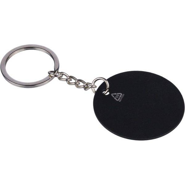 Porte-clés rond noir personnalisable avec logo