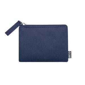 Porte-clés RPET, porte-monnaie bleu marine personnalisable avec logo