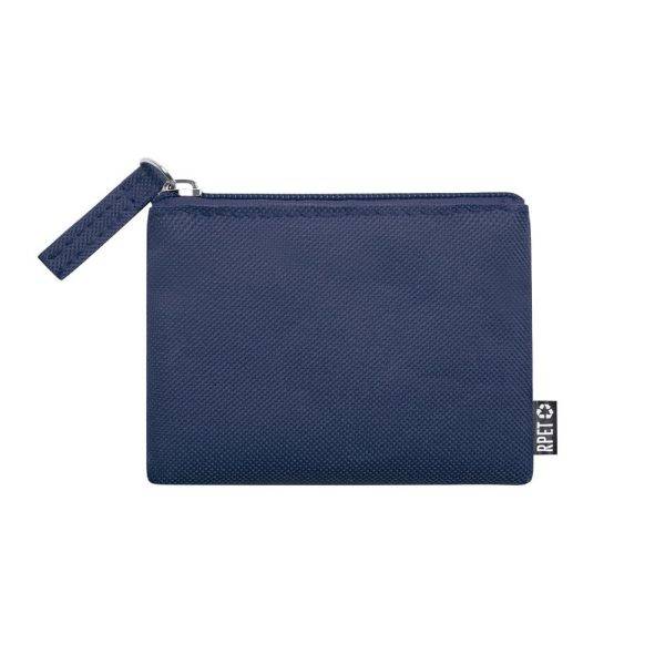 Porte-clés RPET, porte-monnaie bleu marine personnalisable avec logo