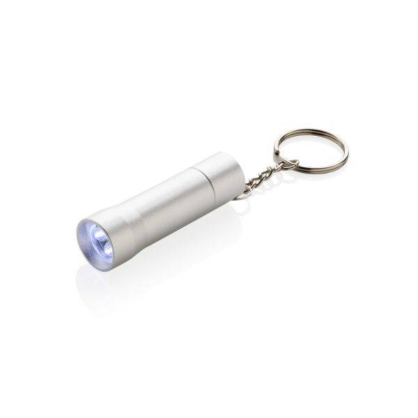 Porte-clés torche en aluminium recyclé RCS Flash gris personnalisable