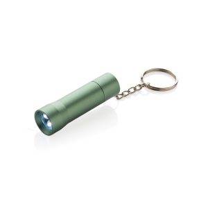 Porte-clés torche en aluminium recyclé RCS Flash vert personnalisable