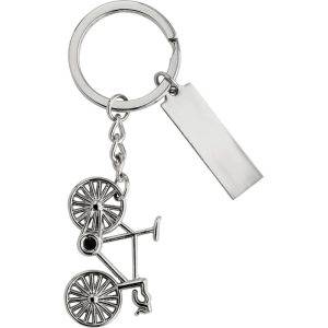 Porte-clés 'vélo' argent personnalisable avec logo – réf. V4949-32